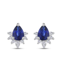 1.96 karat Pırlanta Safir Küpe