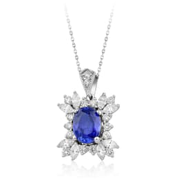 2.42 Karat Pırlanta Safir Kolye