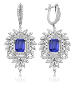 8.31 Karat Pırlanta Safir Küpe