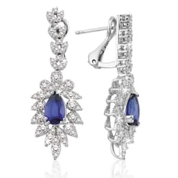 5.13 Karat Pırlanta Safir Küpe