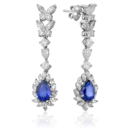 7.76 Karat Pırlanta Safir Küpe