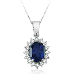 2.20 Karat Pırlanta Safir Kolye