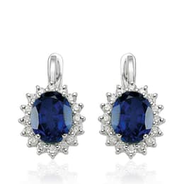2.20 Karat Pırlanta Safir Küpe