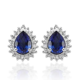 2.90 Karat Pırlanta Safir Küpe