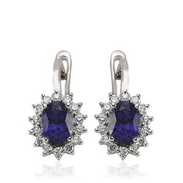 2.93 Karat Pırlanta Safir Küpe