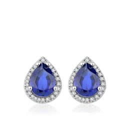 3.10 Karat Pırlanta Safir Küpe