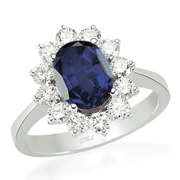 3.21 Karat Pırlanta Safir Yüzük
