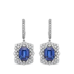 5.33 Karat Pırlanta Safir Küpe