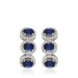 3.80 Karat Pırlanta Safir Küpe
