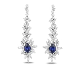 4.08 Karat Pırlanta Safir Küpe