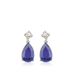 4.51 Karat Pırlanta Safir Küpe