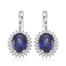 5.40 Karat Pırlanta Safir Küpe