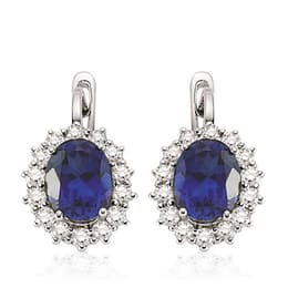 5.80 Karat Pırlanta Safir Küpe