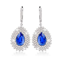 9.03 Karat Pırlanta Safir Küpe