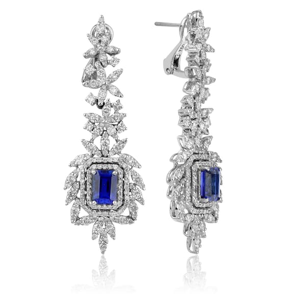 10.24 Karat Pırlanta Safir Küpe