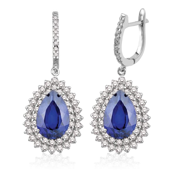 8.33 Karat Pırlanta Safir Küpe