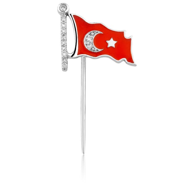 0.10 Karat Ay Yıldız Pırlanta İğne