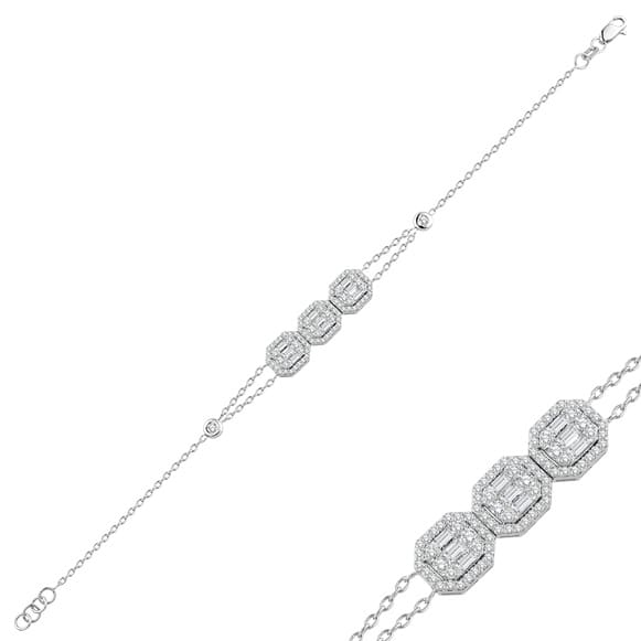 0.90 Karat Pırlanta Baget Bileklik