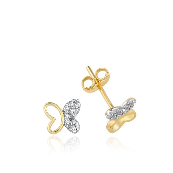 0.07 Karat Kelebek Pırlanta Küpe