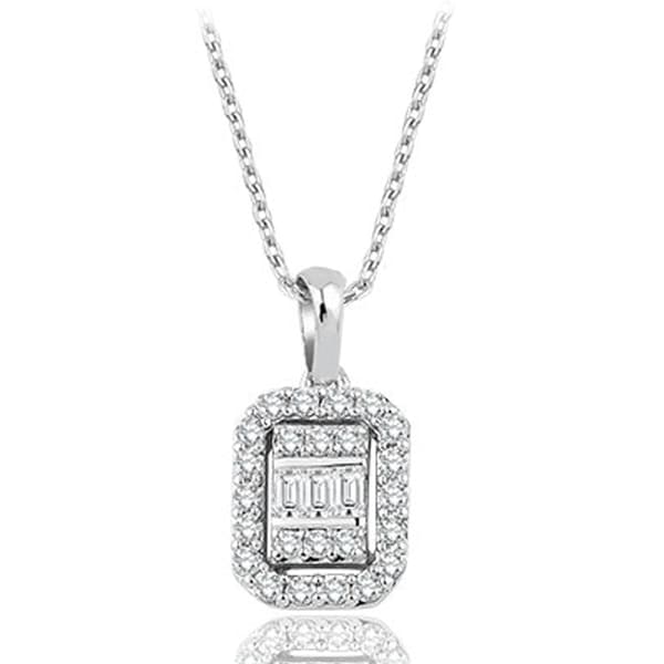0.13 Karat Pırlanta Baget Kolye