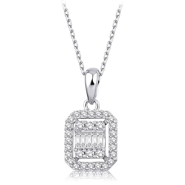 0.19 Karat Pırlanta Baget Kolye
