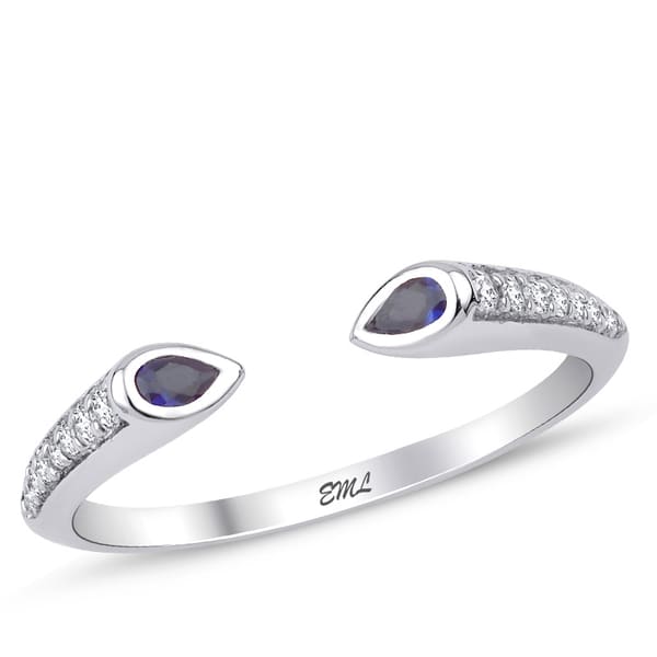 0.27 Karat Pırlanta Safir Yüzük