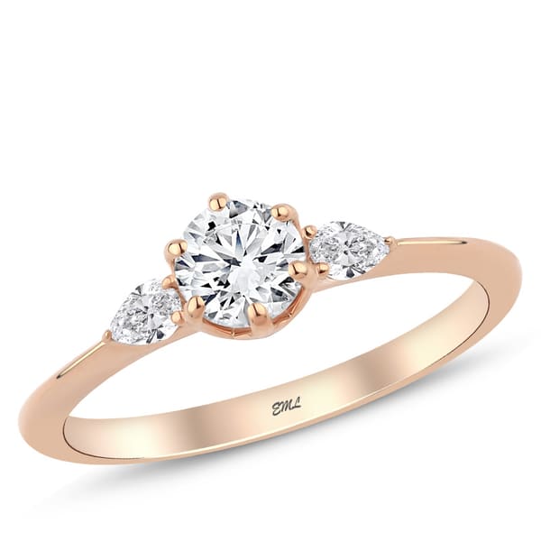 0.44 Karat Pırlanta Lotus Yüzük
