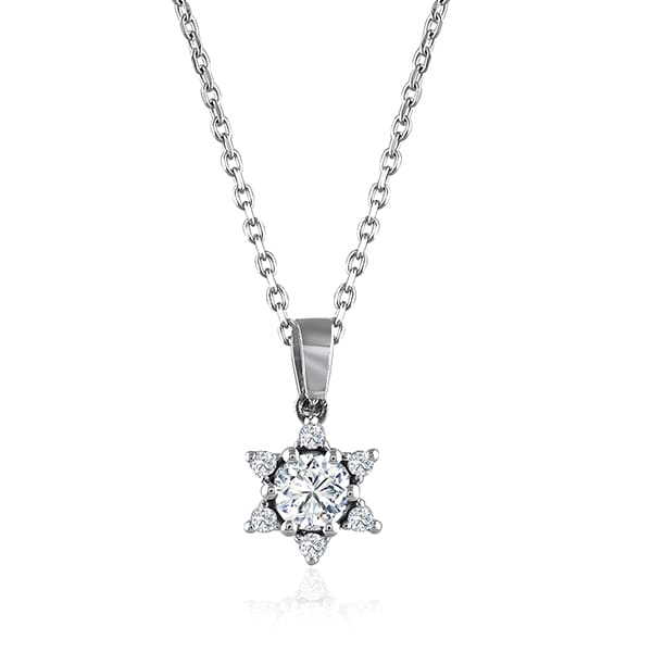 0.47 Karat Pırlanta Beyaz Safir Kolye