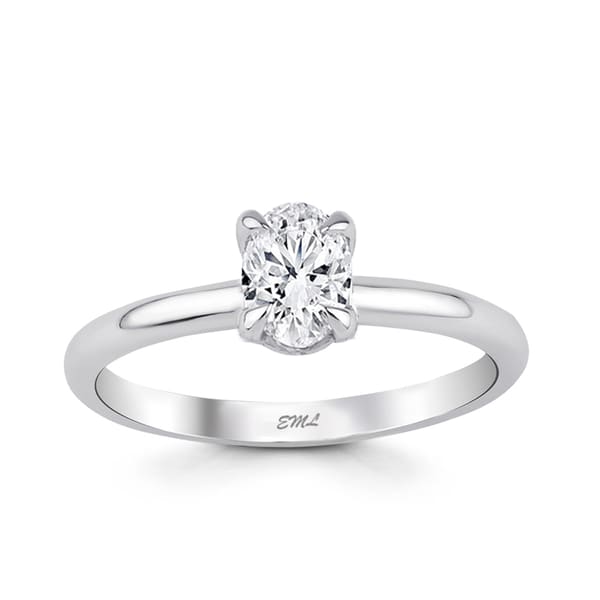 0.50 Karat Pırlanta F Color SI2 HRD Sertifikalı Oval Tektaş Yüzük