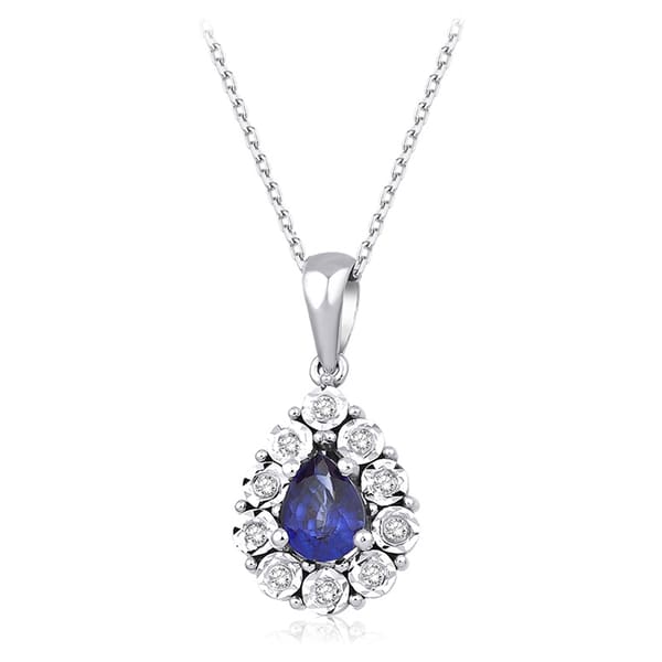 0.51 Karat Pırlanta Safir Kolye