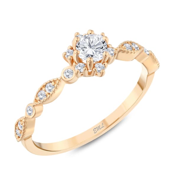 0.60 karat Pırlanta Beyaz Safir Vintage Yüzük