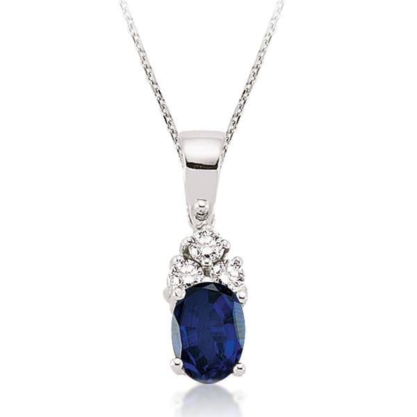 0.63 Karat Pırlanta Safir Kolye