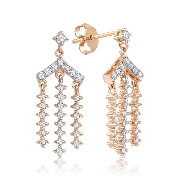 0.67 Karat Pırlanta Fantezi Retro Sarkıt Küpe