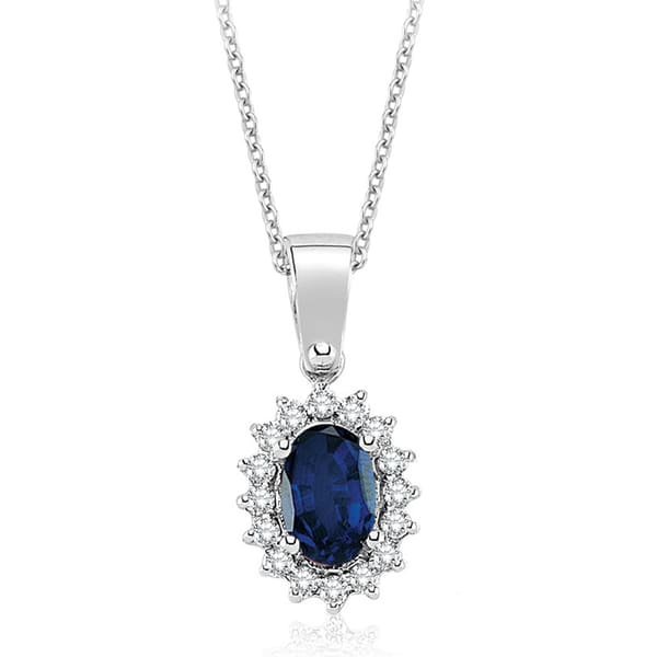 0.70 Karat Pırlanta Safir Kolye