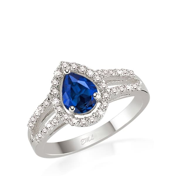 0.70 Karat Pırlanta Safir Yüzük