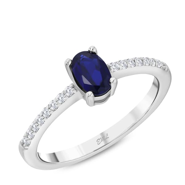 0.70 Karat Pırlanta Safir Yüzük