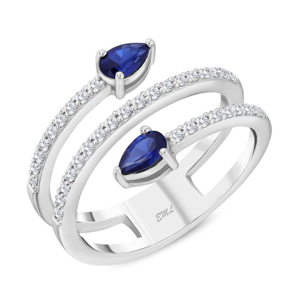 0.74 Karat Pırlanta Safir Yüzük