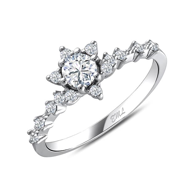 0.77 Karat Pırlanta Beyaz Safir Vintage Yüzük