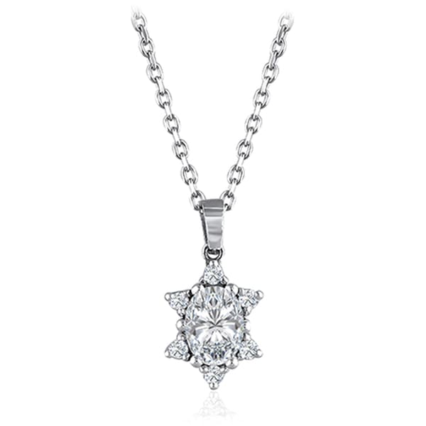 0.80 Karat Pırlanta Beyaz Safir Kolye