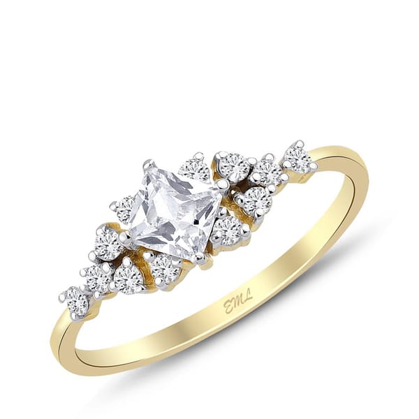 0.83 Karat Pırlanta Beyaz Safir Vintage Yüzük