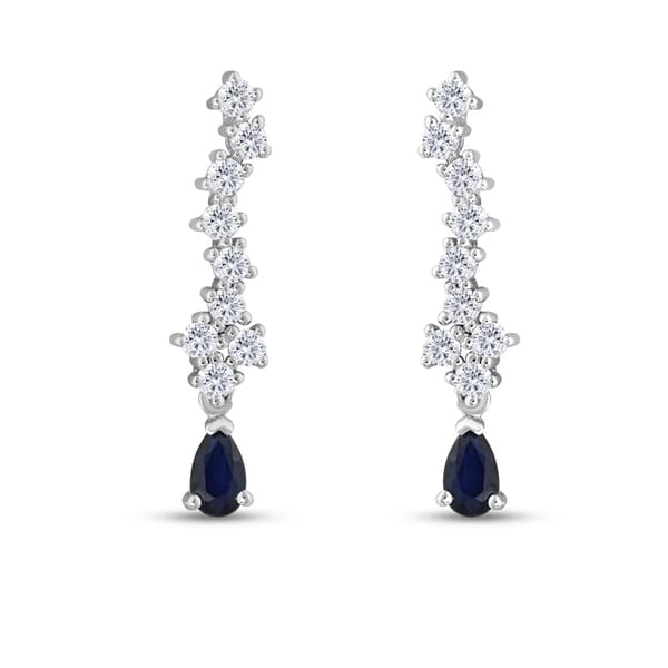 0.88 karat Pırlanta Safir Küpe