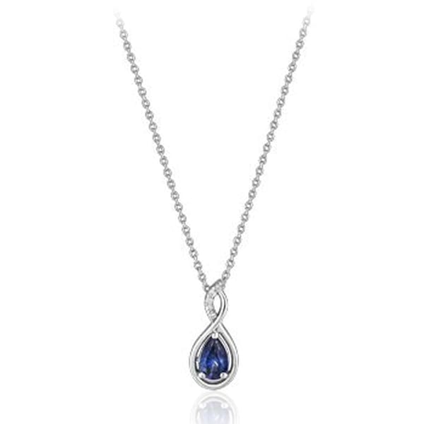 0.89 Karat Pırlanta Safir Kolye
