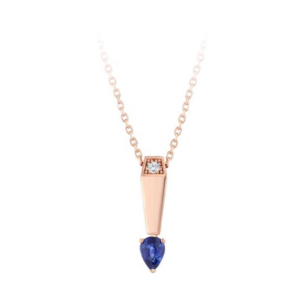 0.93 Karat Pırlanta Safir Kolye