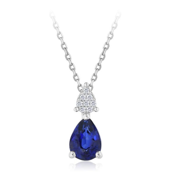 0.95 karat Pırlanta Safir Kolye