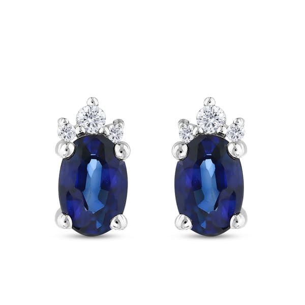 0.97 karat Pırlanta Safir Küpe