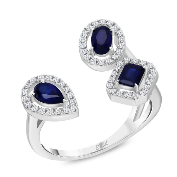 1.10 Karat Pırlanta Safir Yüzük