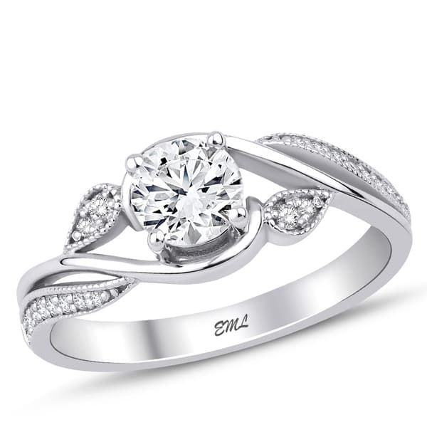1.20 Karat Pırlanta Beyaz Safir Yüzük