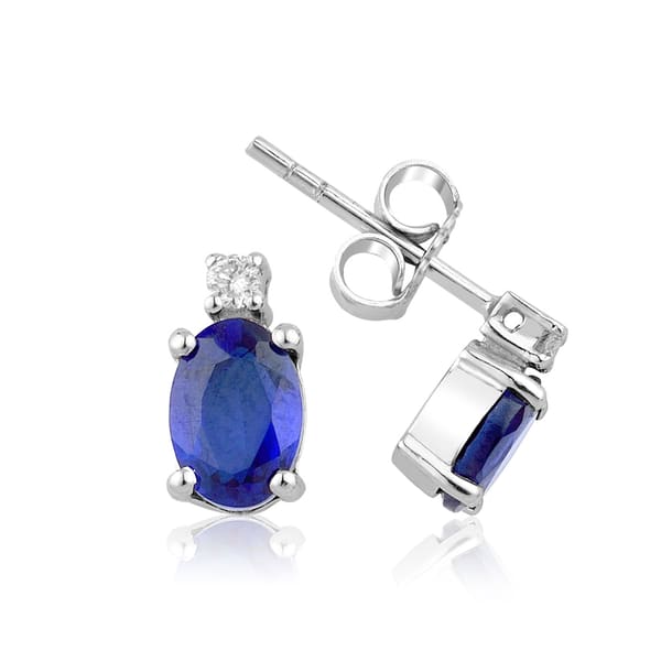 1.23 Karat Pırlanta Safir Küpe