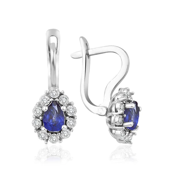 1.52 Karat Pırlanta Safir Küpe