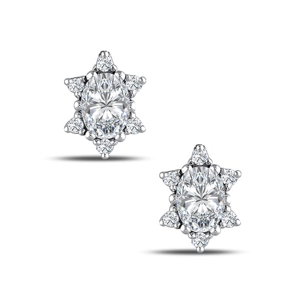 1.58 Karat Pırlanta Beyaz Safir Küpe